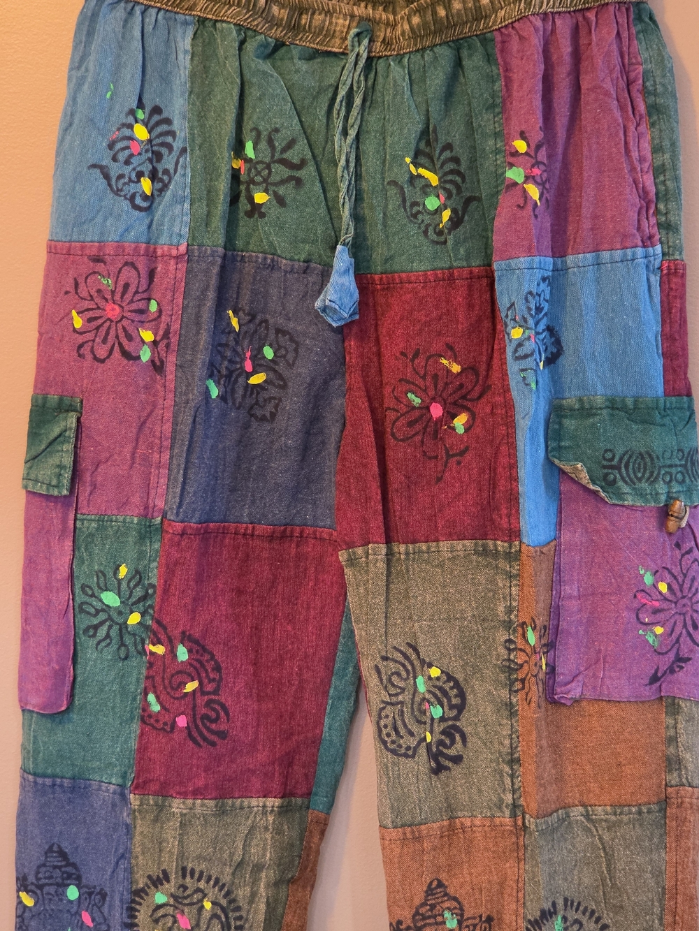 Multi-Color Patchwork Embroidered Pants - Picture 3 of 6